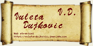 Vuleta Dujković vizit kartica